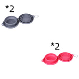 Collapsible Double Pet Bowl with Mat – Travel Dog & Cat Feeder