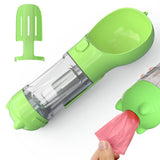 3-in-1 Portable Dog Water Bottle with Food & Waste Bag Holder