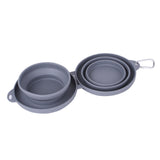 Collapsible Double Pet Bowl with Mat – Travel Dog & Cat Feeder