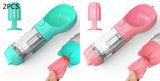 3-in-1 Portable Dog Water Bottle with Food & Waste Bag Holder