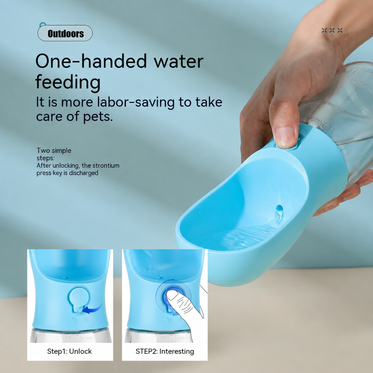 Pluma Paws 3-in-1 Dog Water Bottle