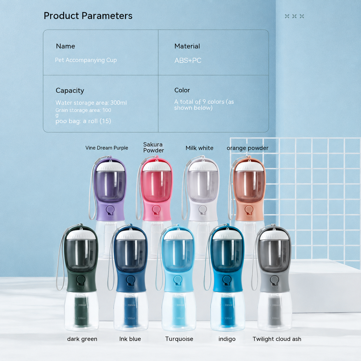Pluma Paws 3-in-1 Dog Water Bottle