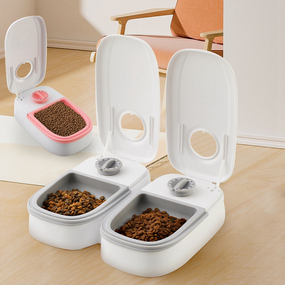 Double bowl pet feeding station for pets