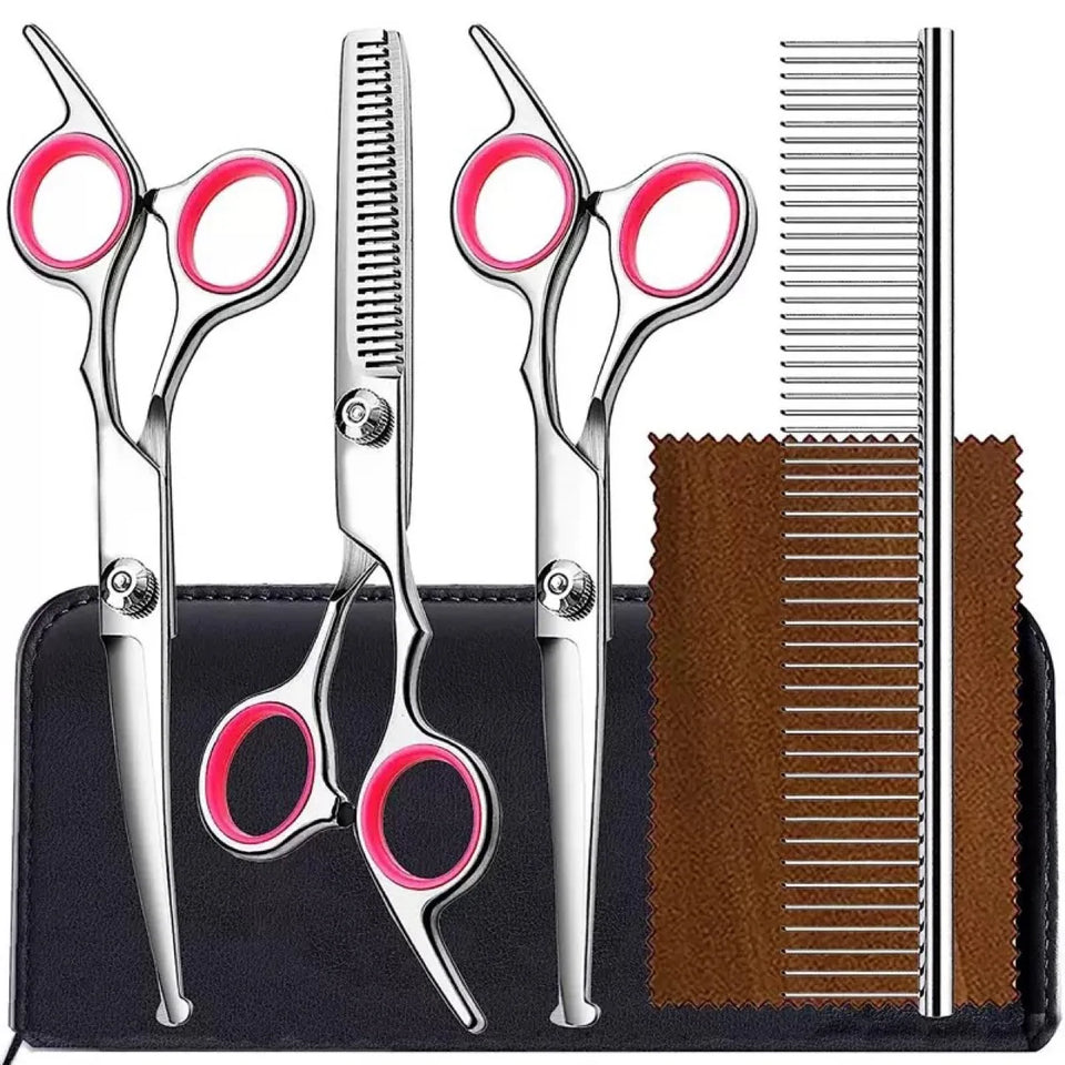 Professional Luxury Pet Grooming Scissors Kit for Dogs & Cats