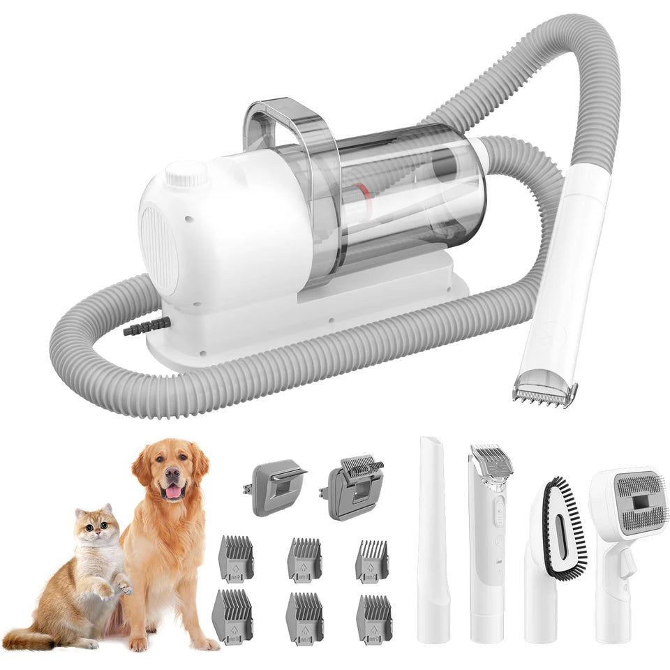 All-in-One Dog Grooming Vacuum Kit – Low Noise Pet Clipper Set