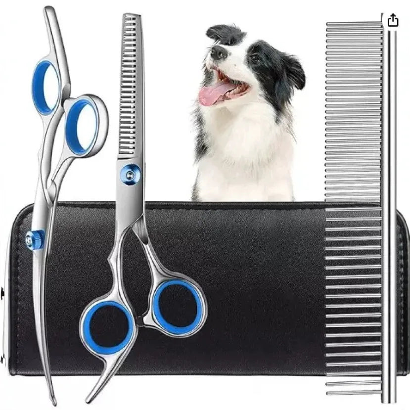 Professional Luxury Pet Grooming Scissors Kit for Dogs & Cats