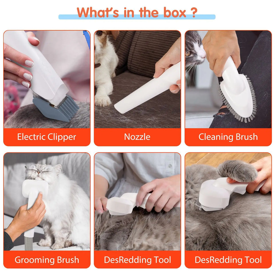 All-in-One Dog Grooming Vacuum Kit – Low Noise Pet Clipper Set