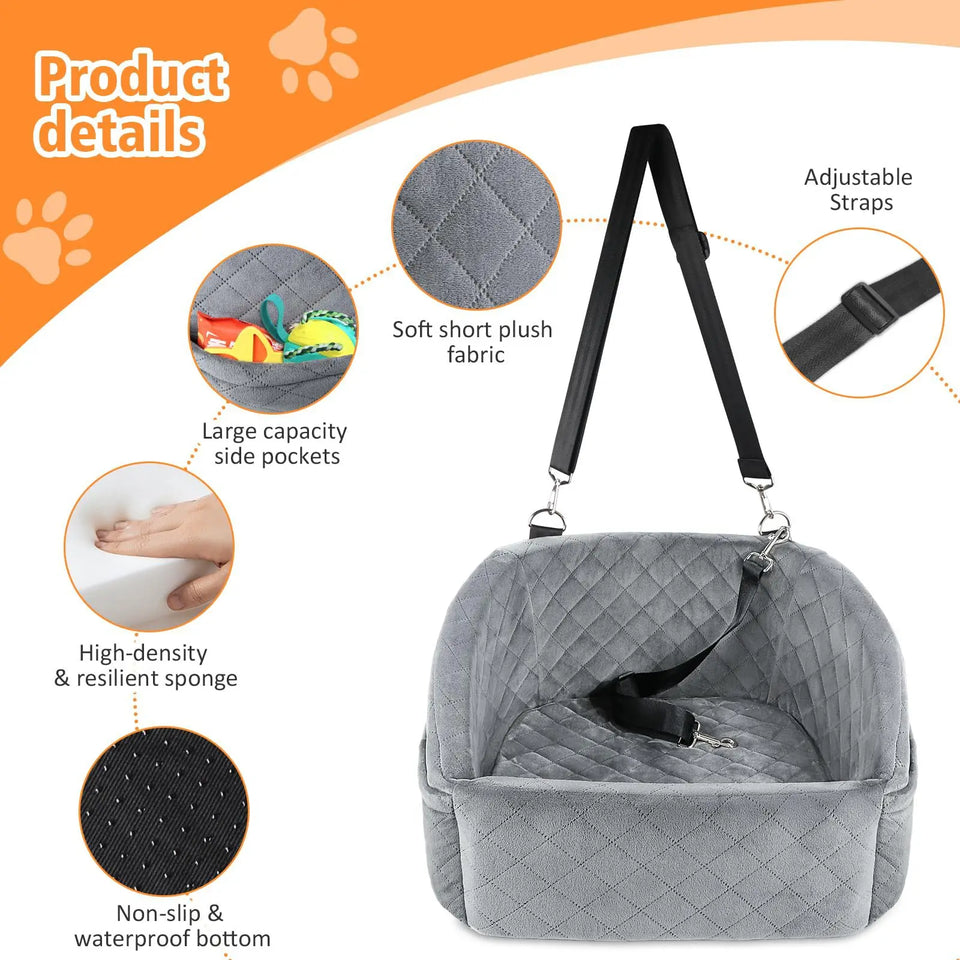 Waterproof Dog Car Seat Booster Bed Travel Carrier for Pets