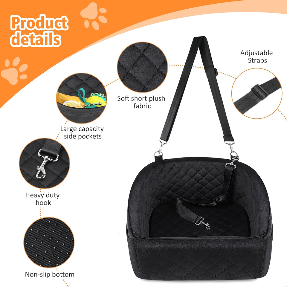 Waterproof Dog Car Seat Booster Bed Travel Carrier for Pets