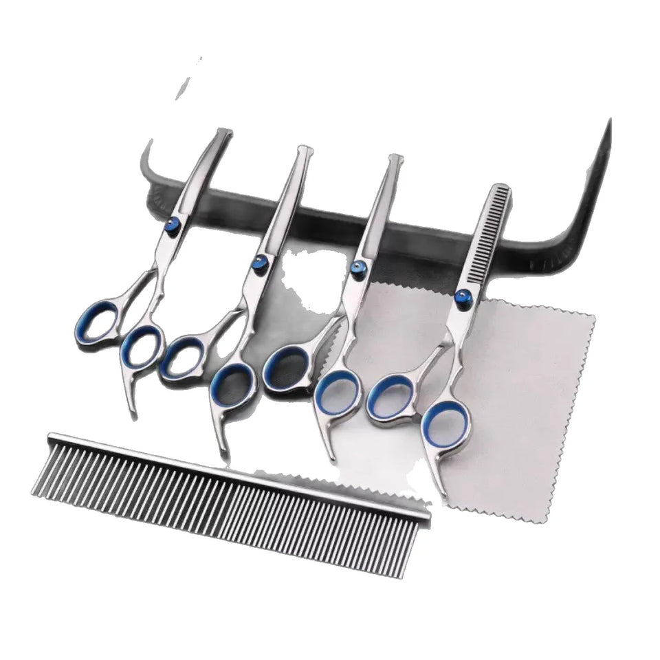 Professional Luxury Pet Grooming Scissors Kit for Dogs & Cats