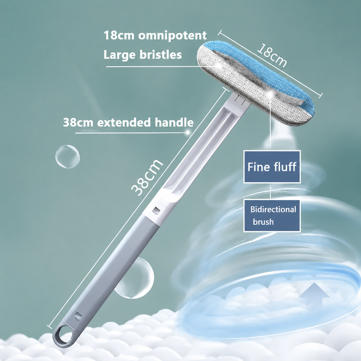 Pluma Paws 38cm extended handle and 18cm wide brush