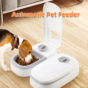 Automatic pet feeder with water dispenser for cats and dogs