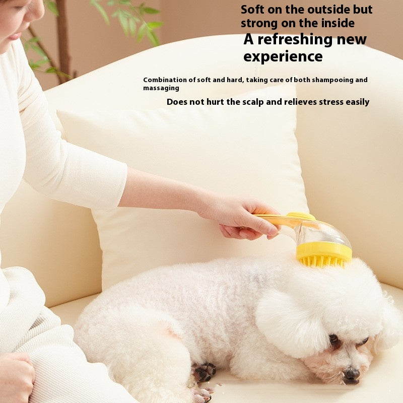 Pluma Paws Long Handle Pet Bath Brush – Dog Shampoo Grooming