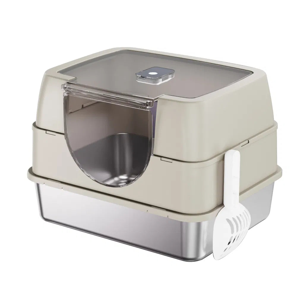 Spacious enclosed cat litter box for large cats and senior cats