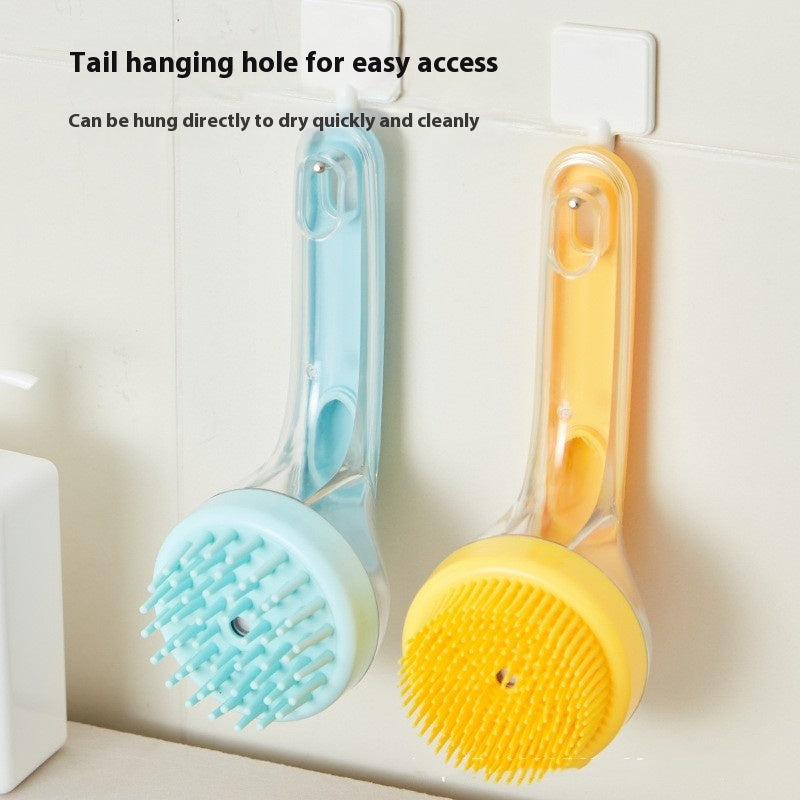 Pluma Paws Long Handle Pet Bath Brush – Dog Shampoo Grooming