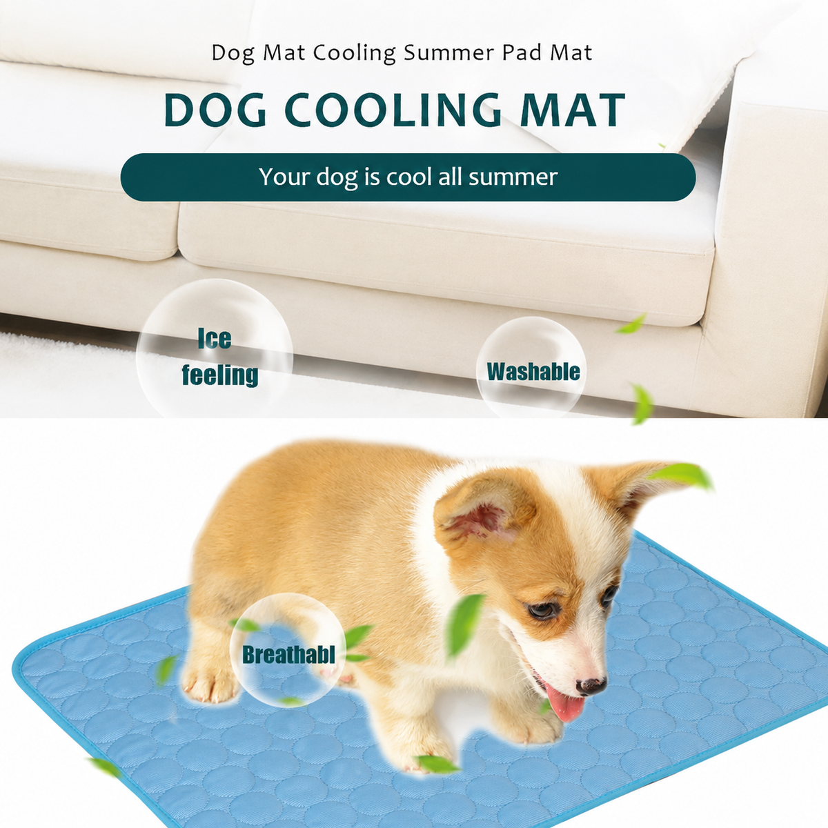 Pet cooling mat for comfortable summer resting