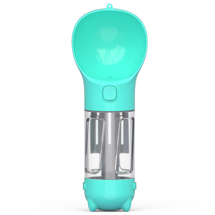 Dog water bottle with food storage compartment