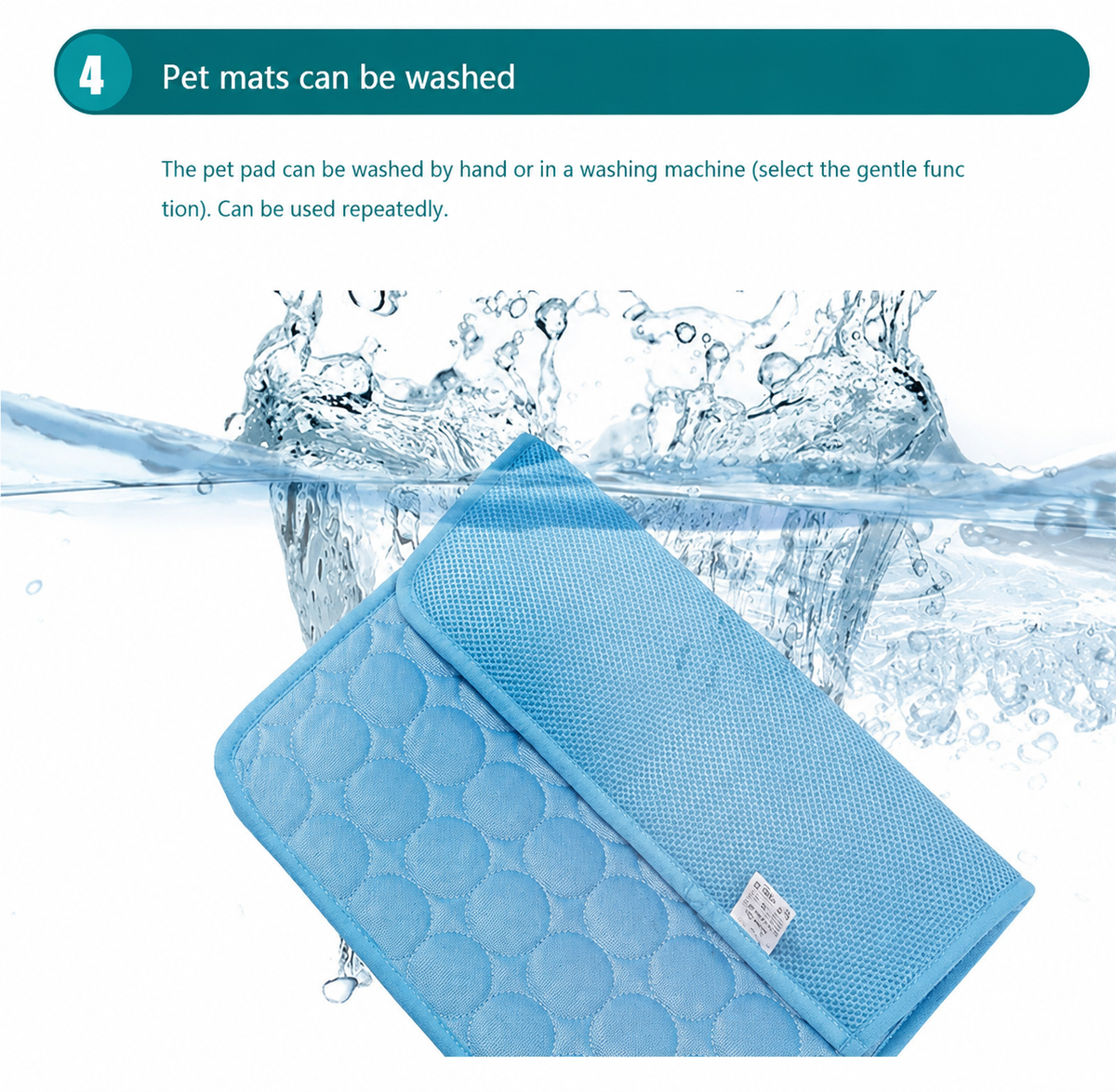 Washable cooling mat for dogs at home