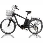 CITY ELECTRIC BICYCLE MEN 26" CAMEL BLACK with PLASTIC BASKET - Image 2