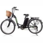 CITY ELECTRIC BICYCLE WOMEN 26" CAMEL WHITE with PLASTIC BASKET - Image 2