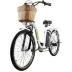 CITY ELECTRIC BICYCLE WOMEN 26" CAMEL WHITE with PLASTIC BASKET - Image 3