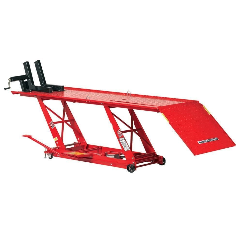 clarke-cml3-450kg-foot-pedal-operated-hydraulic-motorcycle-lift-2200mm-x-685mm-18164-1-p.jpg Clarke CML3 450Kg Foot Pedal Operated Hydraulic Motorcycle Lift 2200mm x 685mm - Image 1